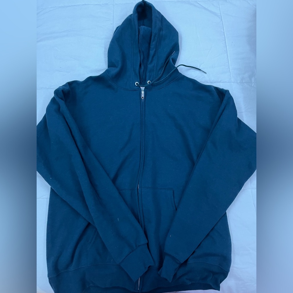 blue hanes zip up